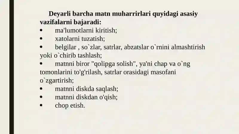 Zamonaviy matn Protsessorlari 4