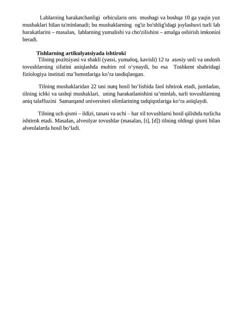 Nutq artikulyasion bo‘limining anatomo-fiziologik faoliyati 4