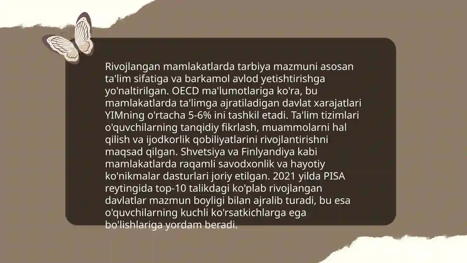 Rivojlangan mamlakatlarda Milliy tarbiya dasturlari 4