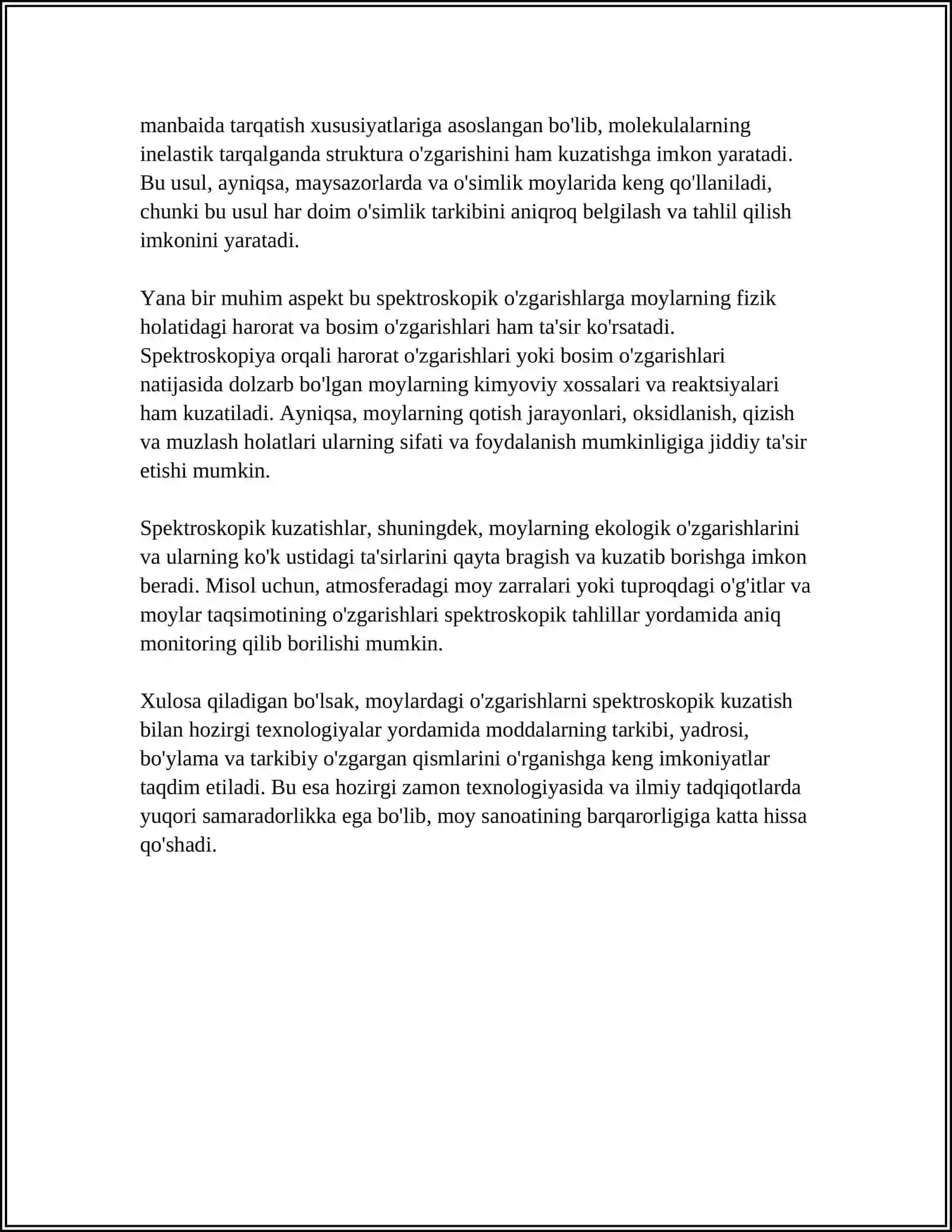 MOYLARDAGI OʼZGARISHLARNI SPEKTROSKOPIK KUZATISH 4