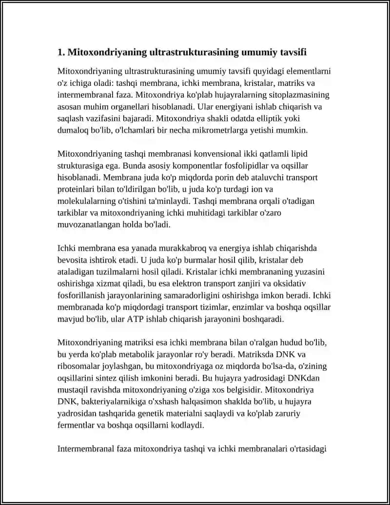 SITOPLAZMA ORGANOIDLARI MITOXONDRIYA VA PLASTID, SENTRASOMA,MIKRONAYCHALARNING TUZULISHI 4