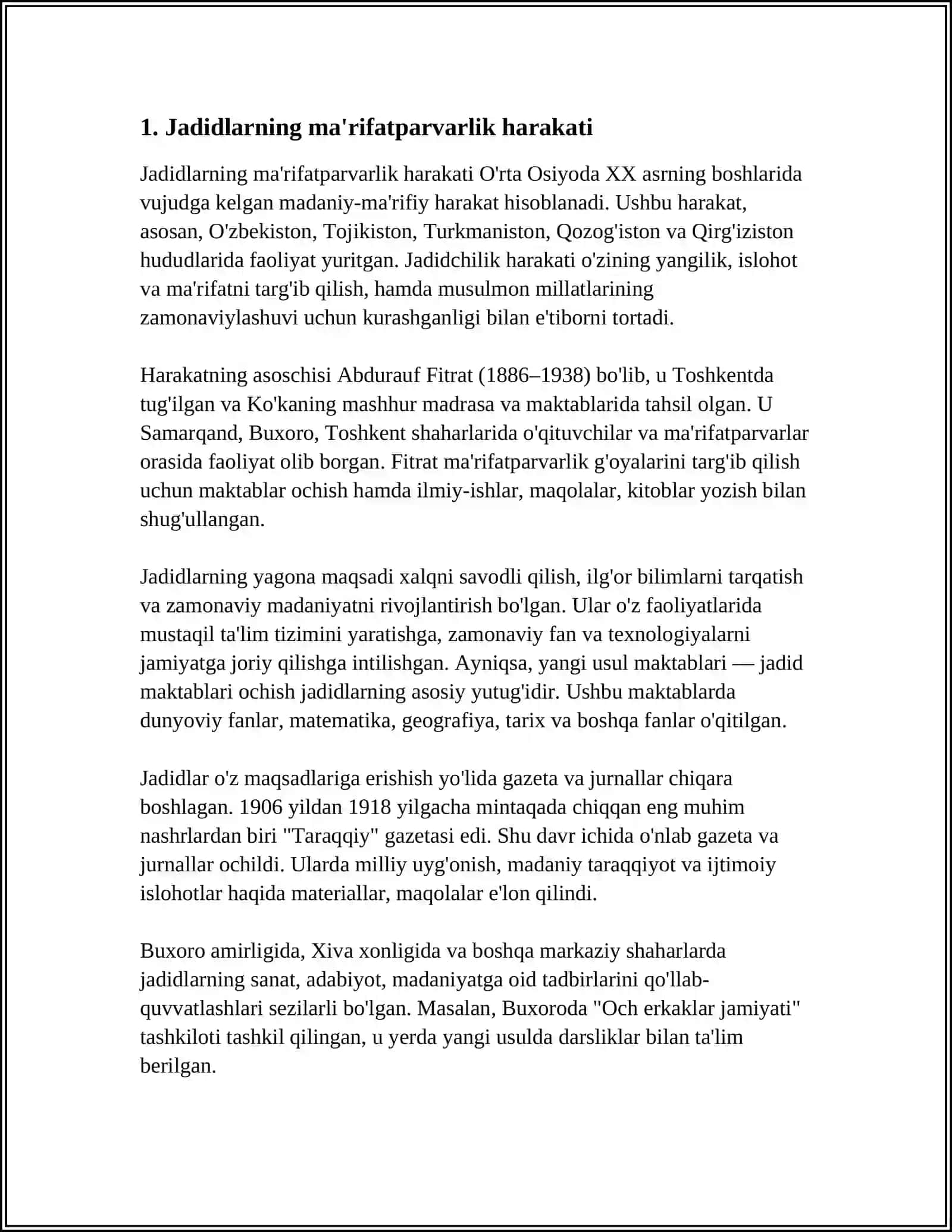 JADID-MA'RIFATPARVARLARINING PEDAGOGIK G'OYALARI 4