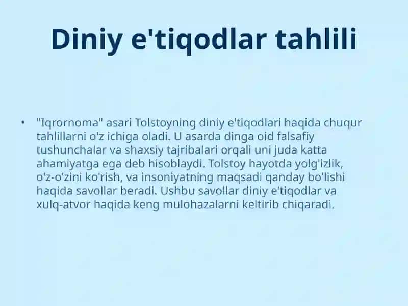 Lev Tolstoyning "Iqrornoma" asari 4