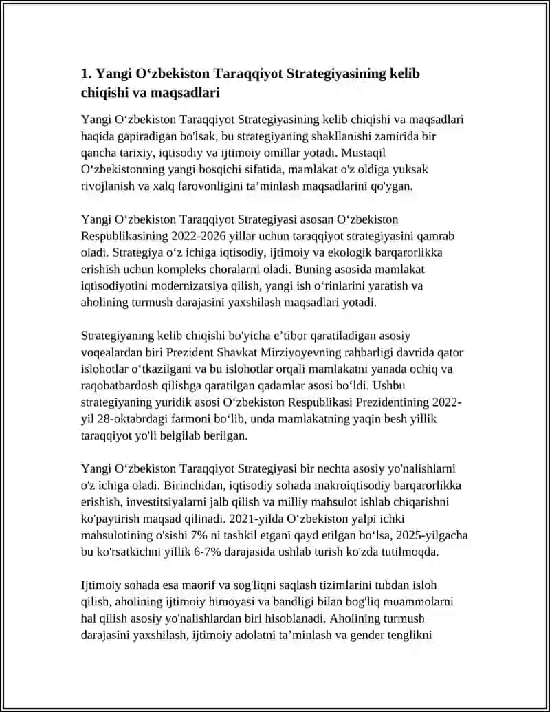 YANGI OʻZBEKISTON TARAQIYOT STRATEGIYASI VA UNING ASOSIY MAZMUN-MOHIYATI 4