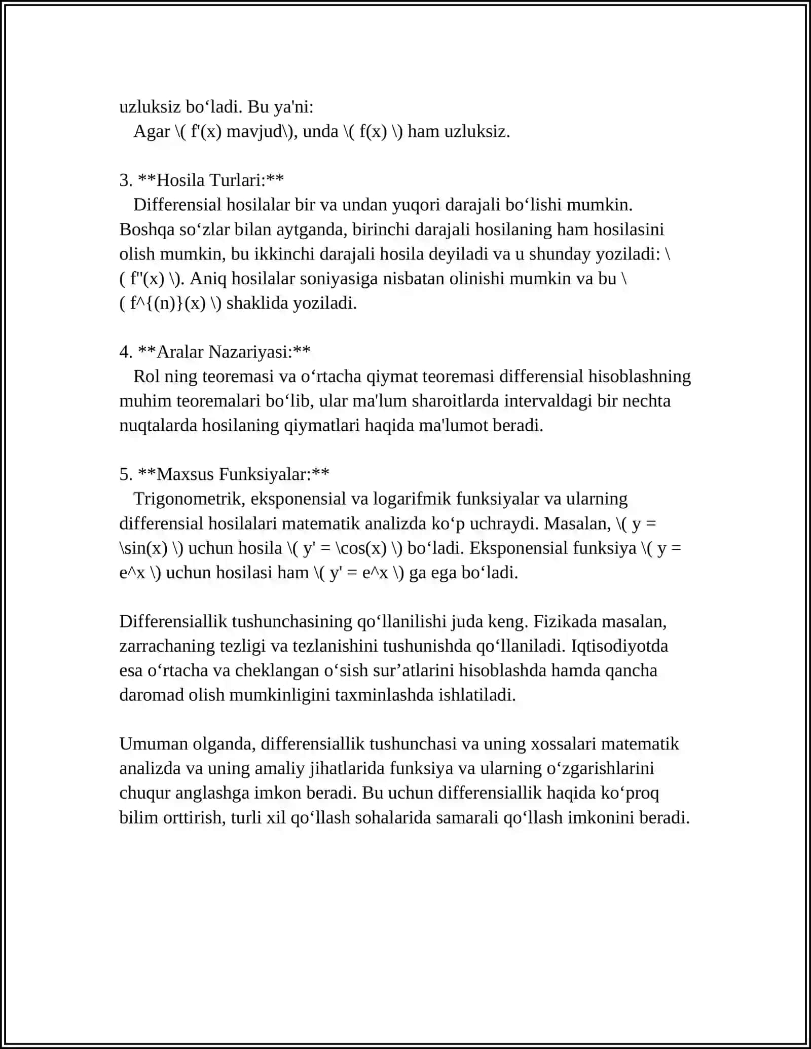 FUNKSIYANING DIFFERENSIALIGING TAQRIBIY HISOBLASHGA TATBIQI 4