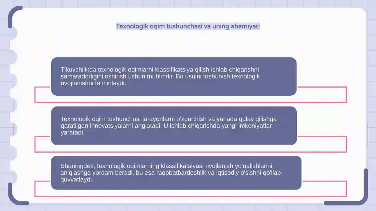 Tikuvchilikda texnologik oqimning klassifikatsiyasi 4