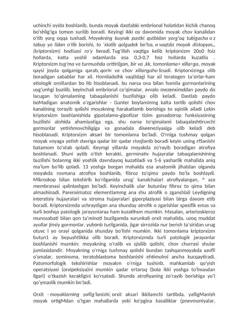 Siydik-tanosil tizimining va erkaklar jinsiy organlarining kasalliklari 4