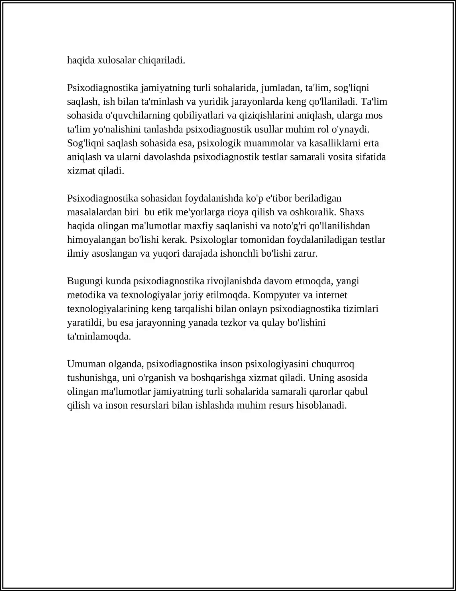 PSIXODIAGNOSTIKA O'TKAZISHGA QO'YILADIGAN TASHKILIY PEDAGOGIK TALABLAR 4