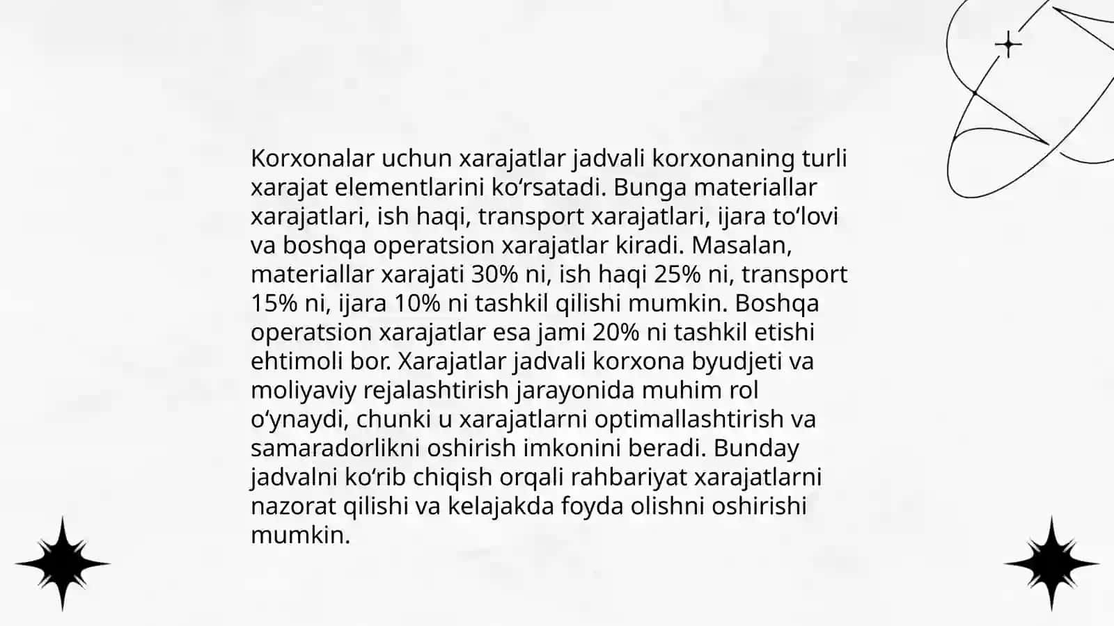 Iqtisodiy ko'rsatkichlar va ularning Wordda taqdimoti 4
