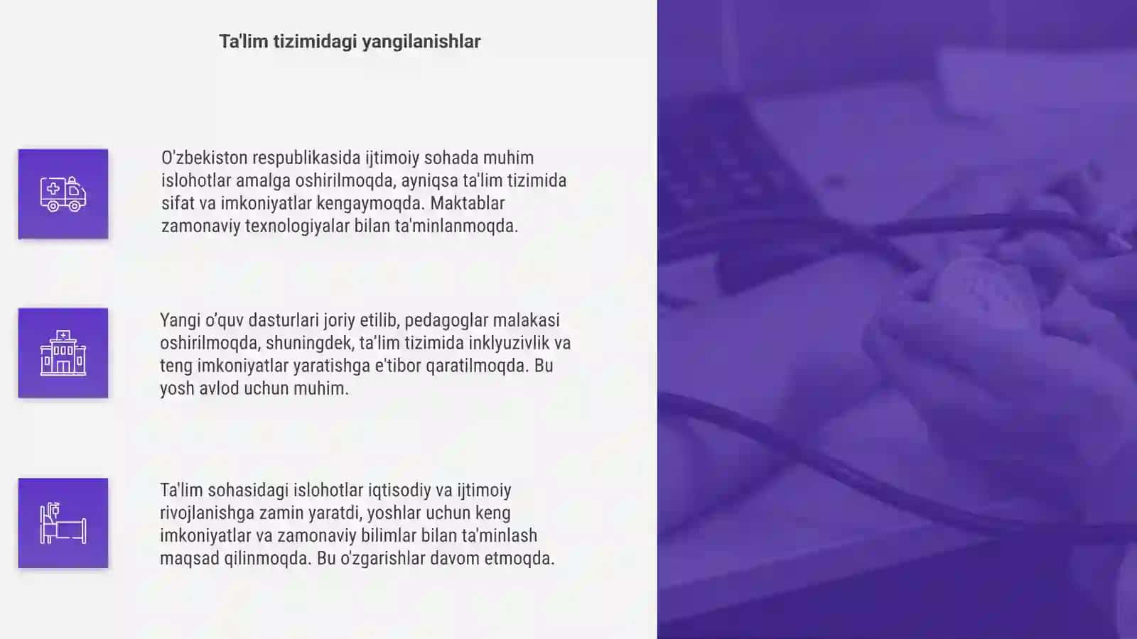 O'zbekistonning ijtimoiy sohada keng qamrovli islohotlar 4
