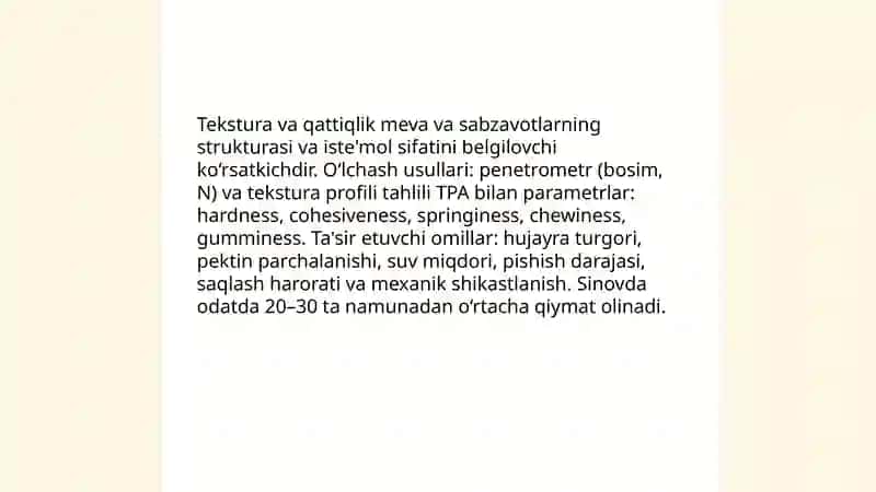 Meva va sabzavotlarning sifat ko'rsatkichlari 4