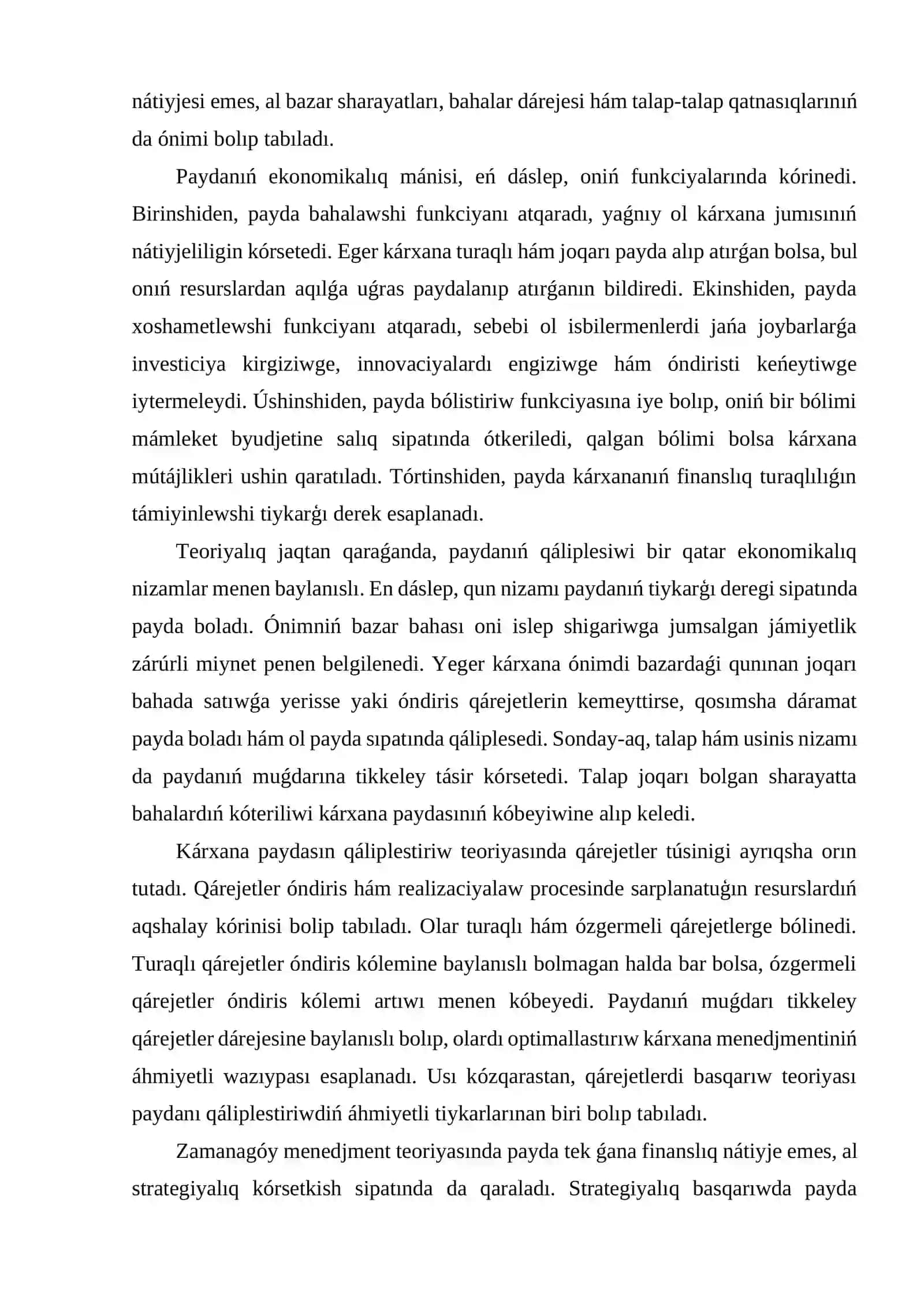 Kárxanada paydanı qáliplestiriw hám aqılǵa say bólistiriw 4
