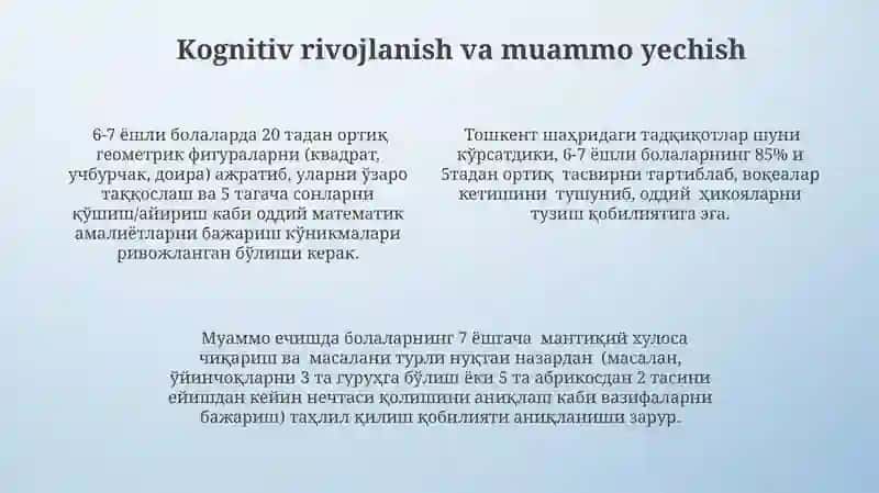 6 - 7 yoshdagi bolaning maktabga tayyorlik xaritasi 4