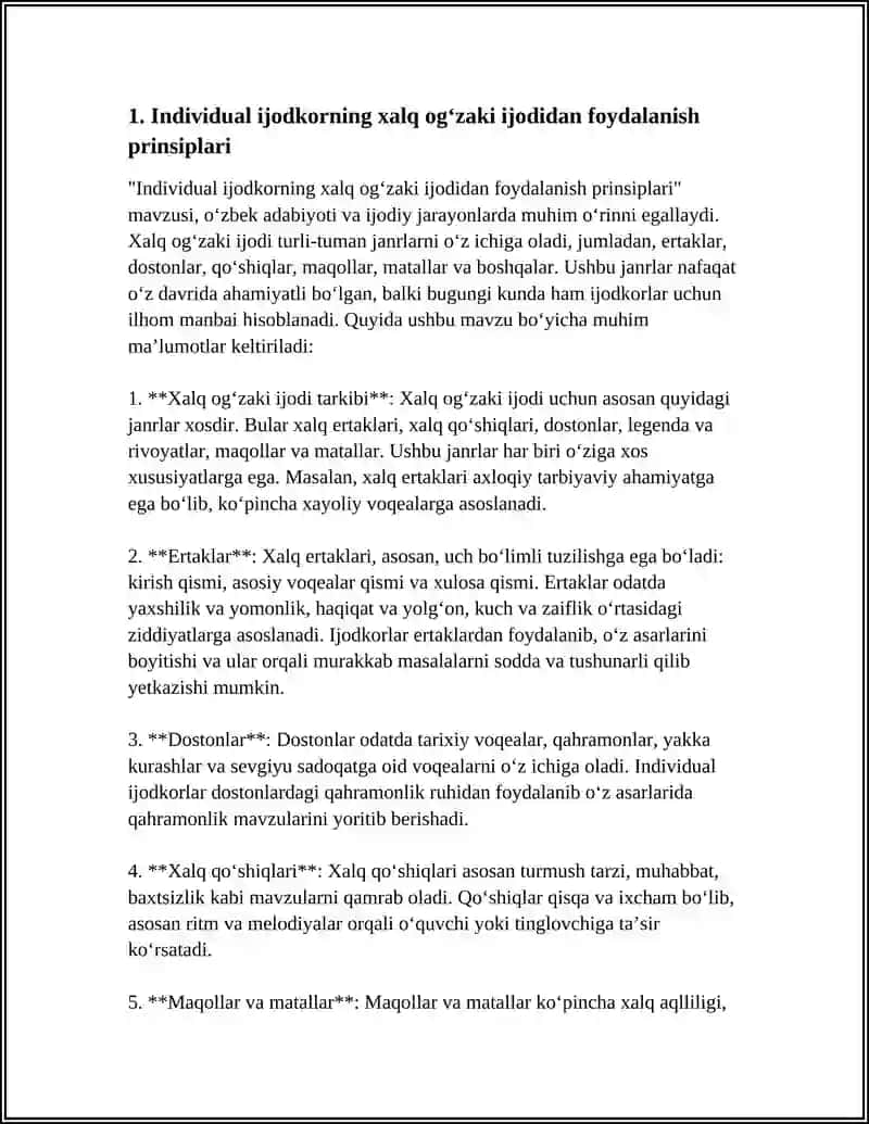 INDIVIDUAL IJODKORNING XALQ OG‘ZAKI IJODIDAN FOYDALANISH MAHORATI 4