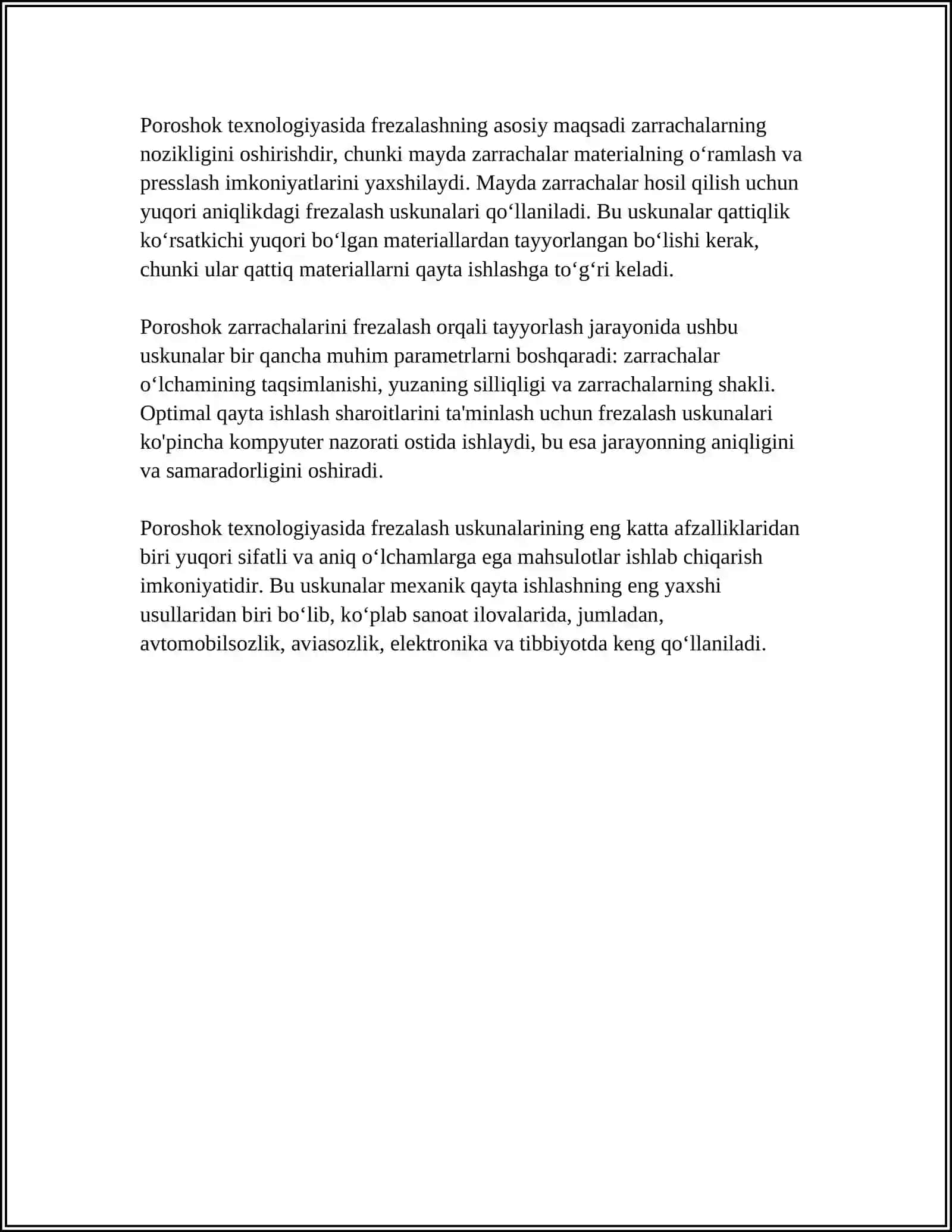 POROSHOKLAR TEXNOLOGIYASIDA QÔLLANILADIGAN ASBOB USKUNALAR ISHLASH PRINSIPI 4