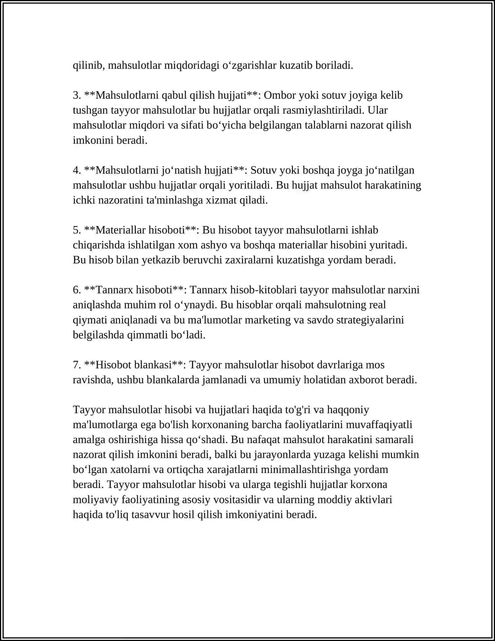 TAYYOR MAHSULOT (ISH, XIZMAT)LAR VA ULARNING SOTILISHI HISOBI VA AUDITI 4
