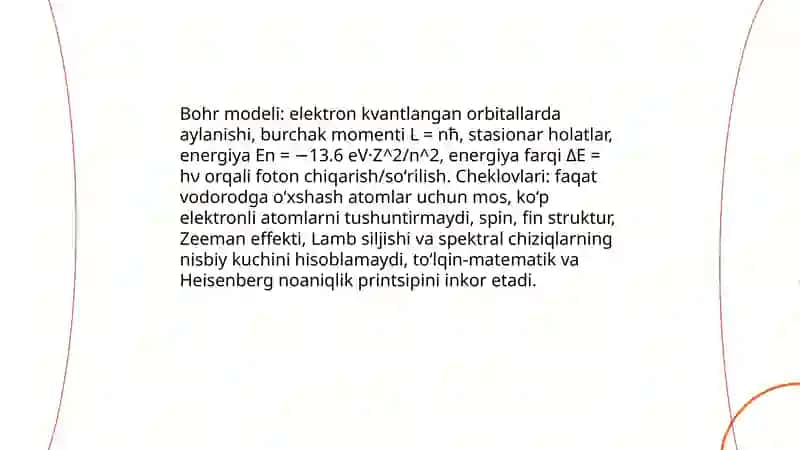 Vodorod atomi va vodorodga oʻxshash atomlar nazariyasi 4