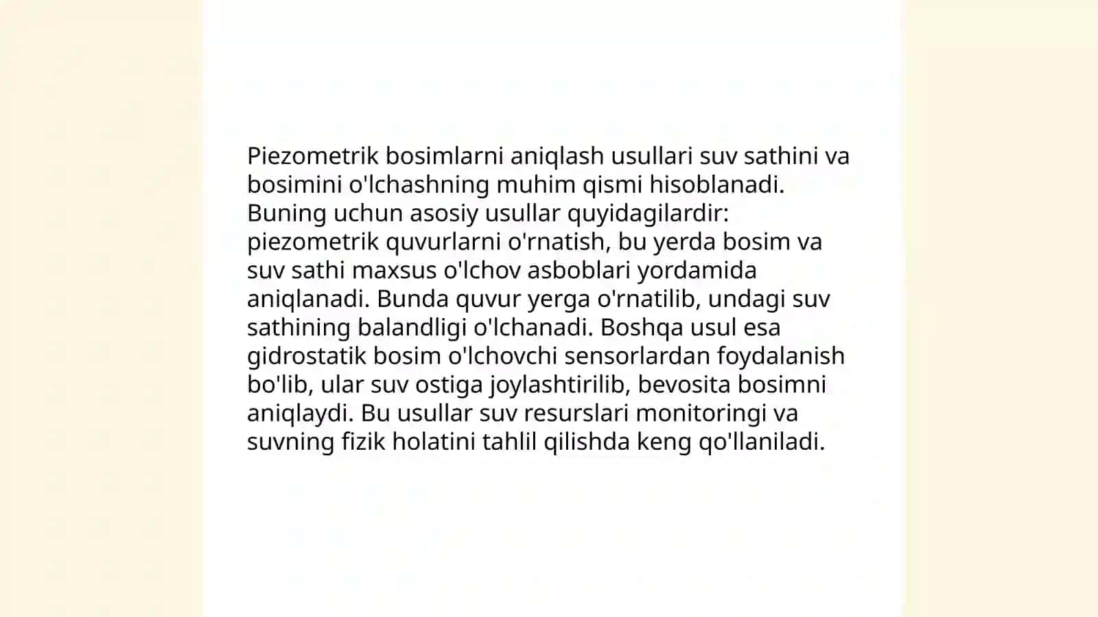 Pezometrik balandlik 4