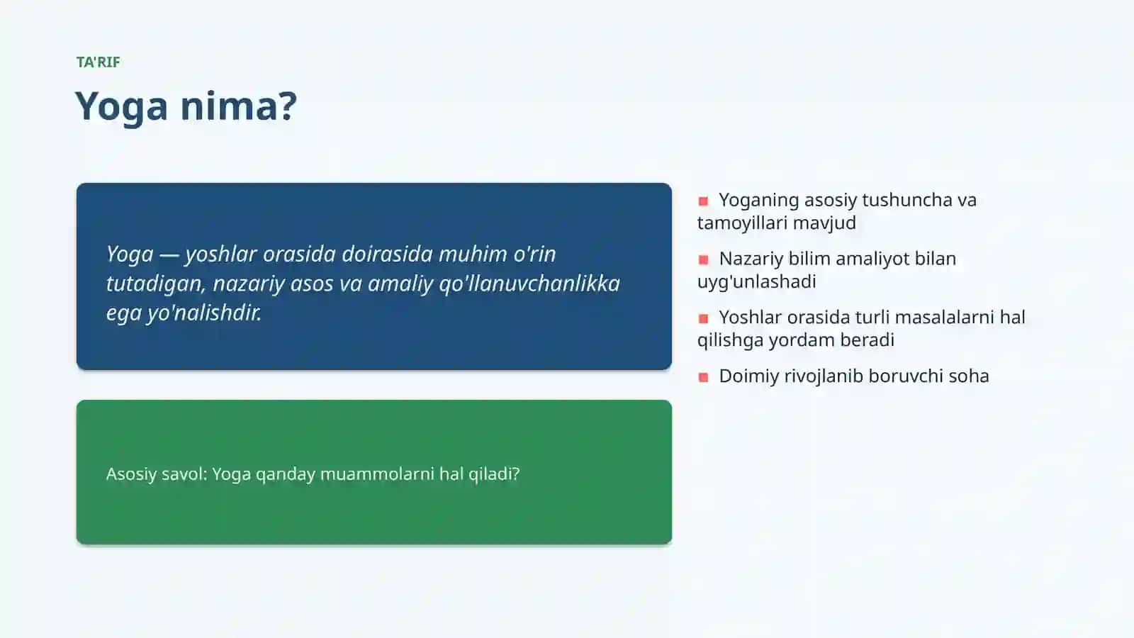Yoga Muammolari va Yechimlari 4