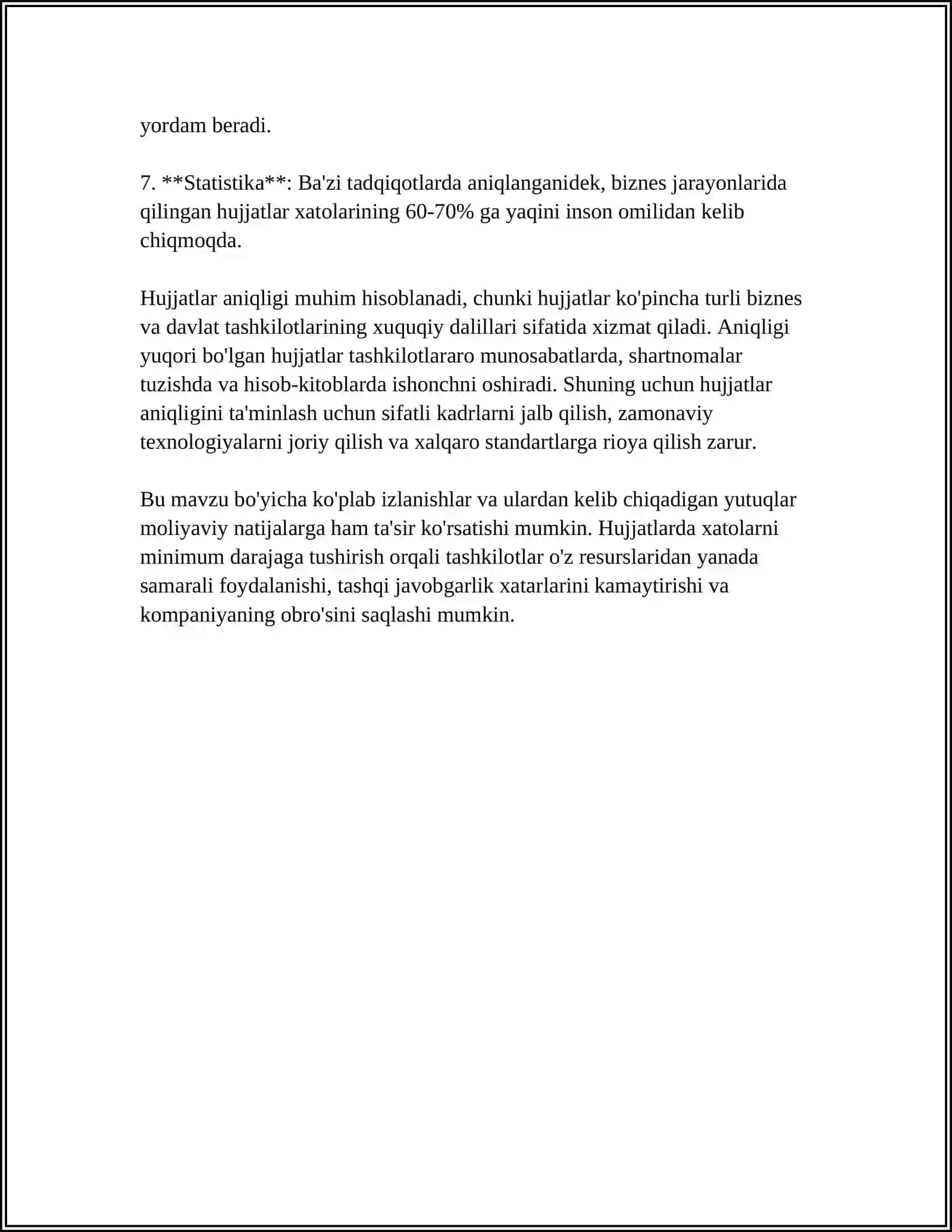 ISH HUJJATLARI VA ULARGA QO'YILADIGAN ASOSIY TALABLAR 4