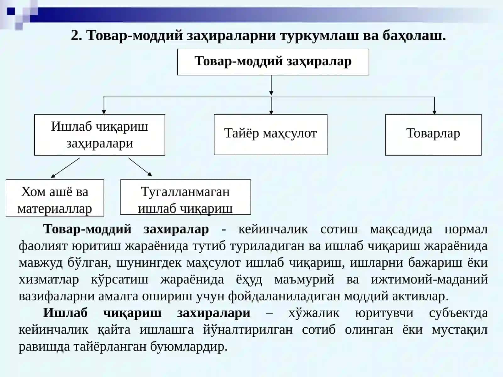 Товар-моддий заҳираларҳисоби 4