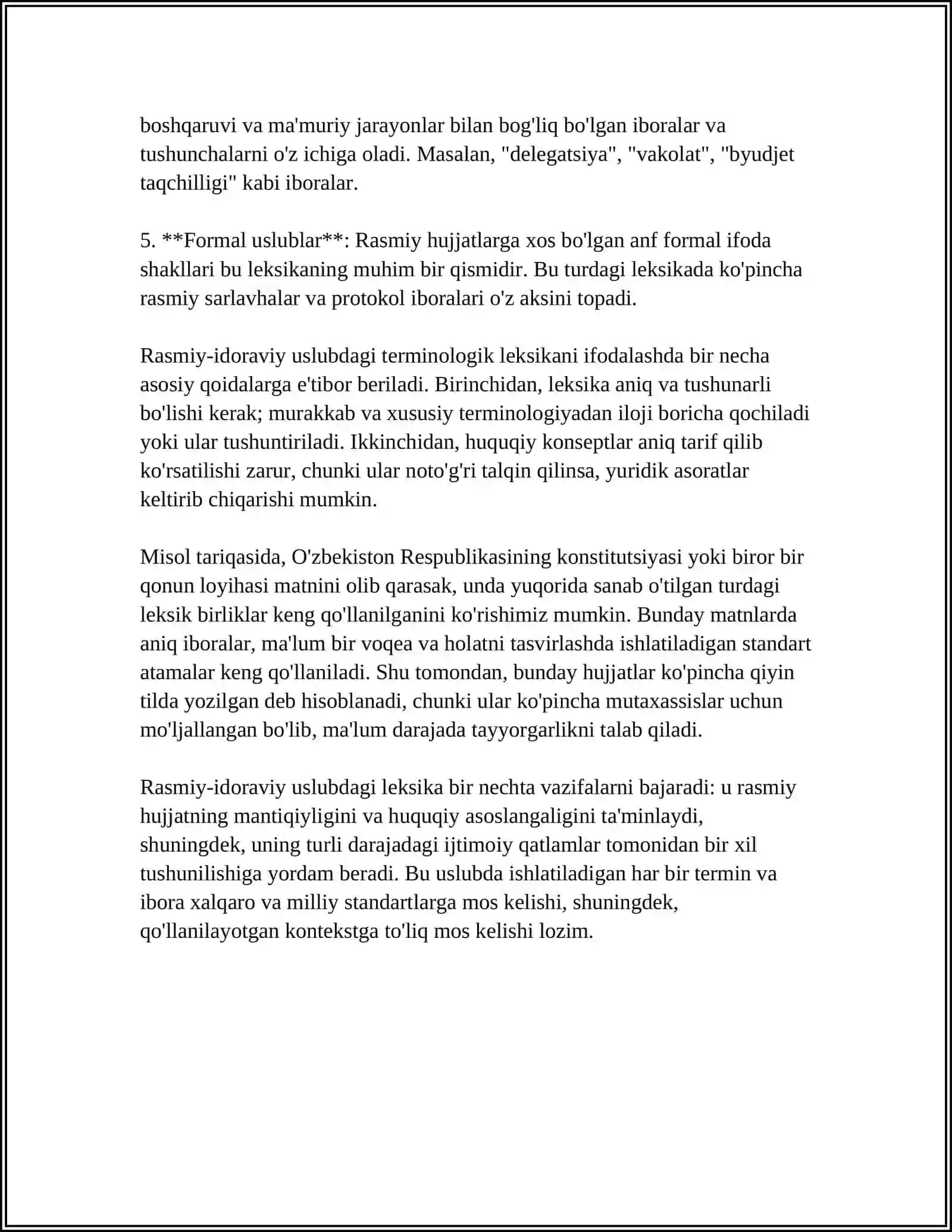 RASMIY IDORAVIY USLUBNING LEKSIK GRAMMATIK XSUSIYATLARI 4