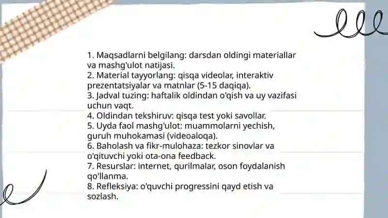 Uy sharoitida aralash o'qitish (blended learning) usullari 4