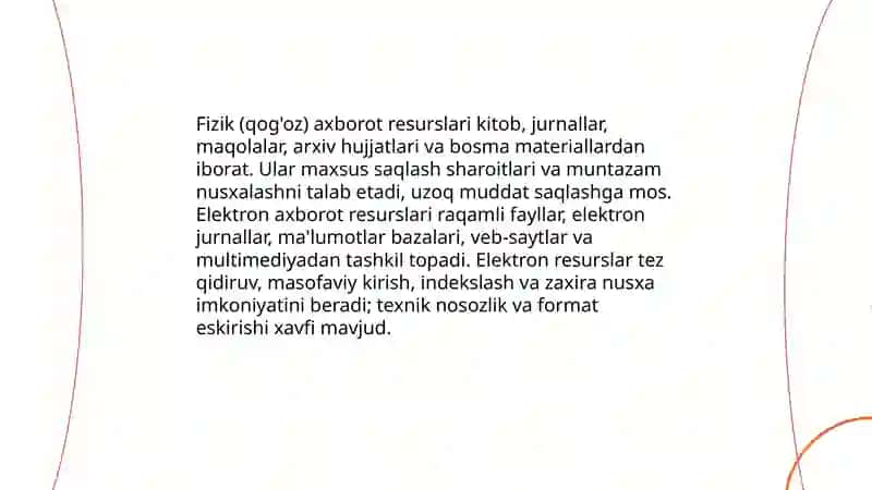Axborot resurslari tasnifi 4