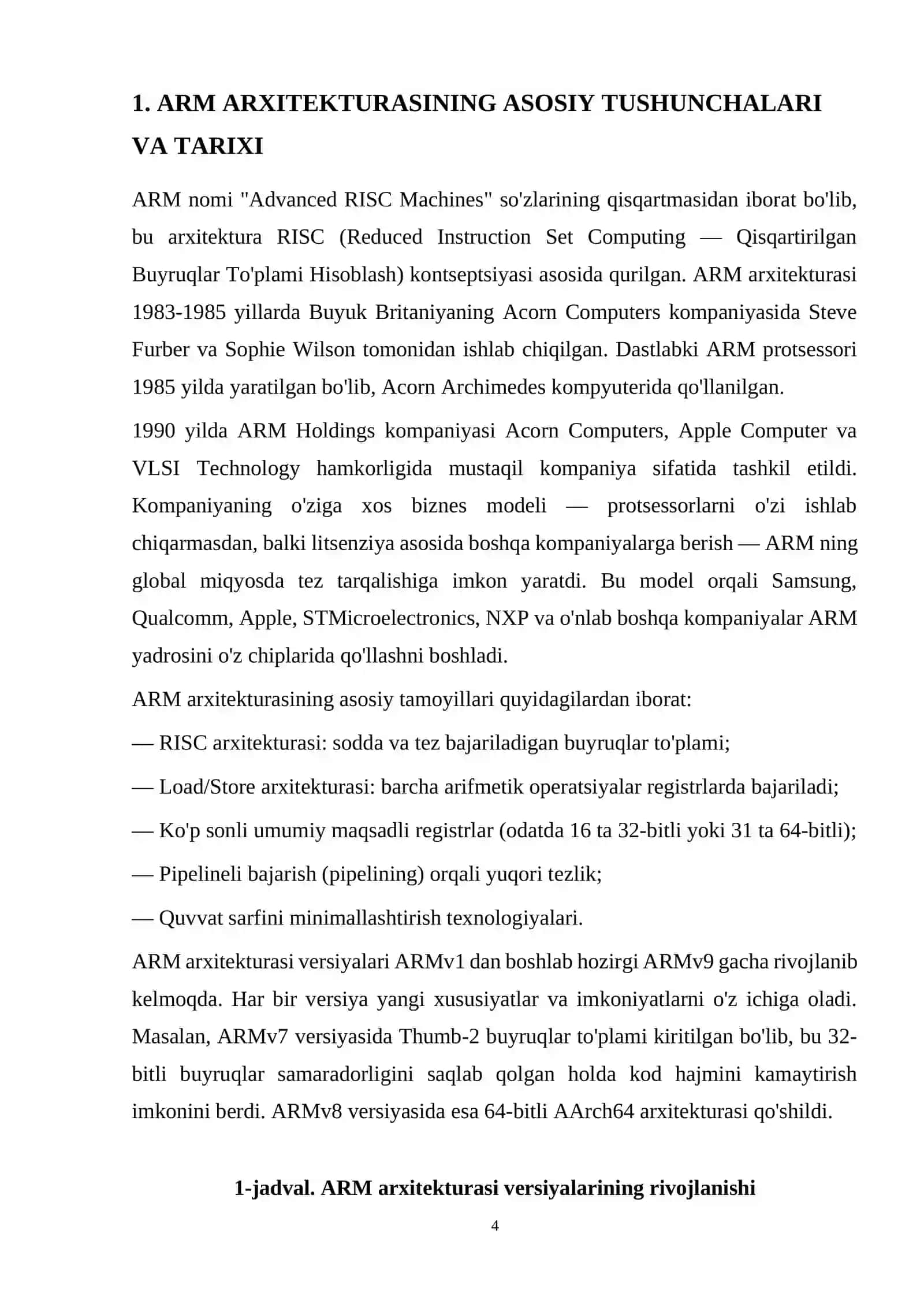 ARM arxitekturasi asosida yaratilgan embedded platformalarning samaradorligi va keng tarqalish sabablari 4