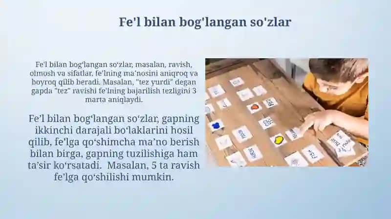 Fe'l soʻz turkumini 4