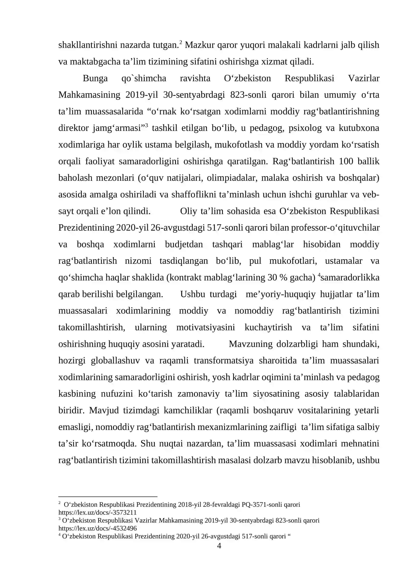 Ta’lim muassasasi xodimlari mehnatini rag’batlantirish tizimini takomillashtirish 4
