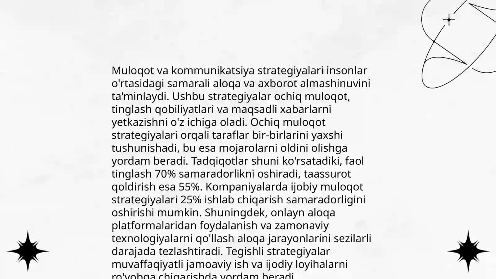 Reprezentativ tizimlar va muloqot 4