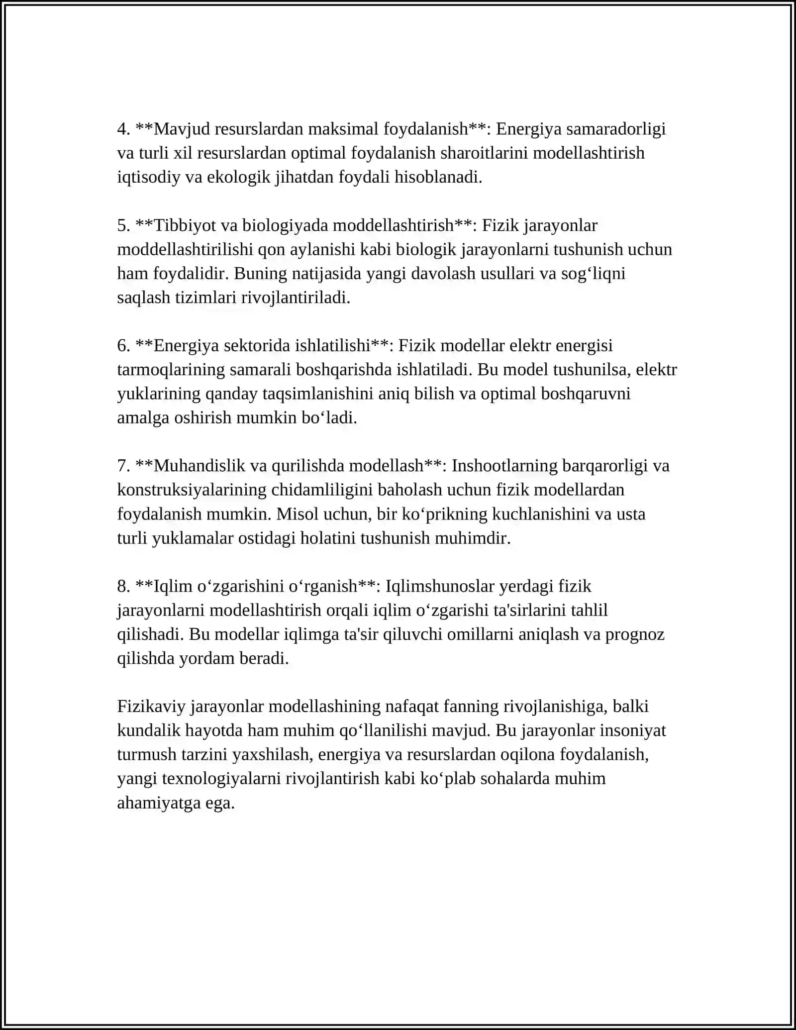 FIZIKAVIY JARAYONLARNI MODELLASHTIRISH IMKONIYATINI BERUVCHIDASTURIY VOSITALAR ORQALI FIZIKAVIY JARAYONLARNI MODELLASHTIRISH 4