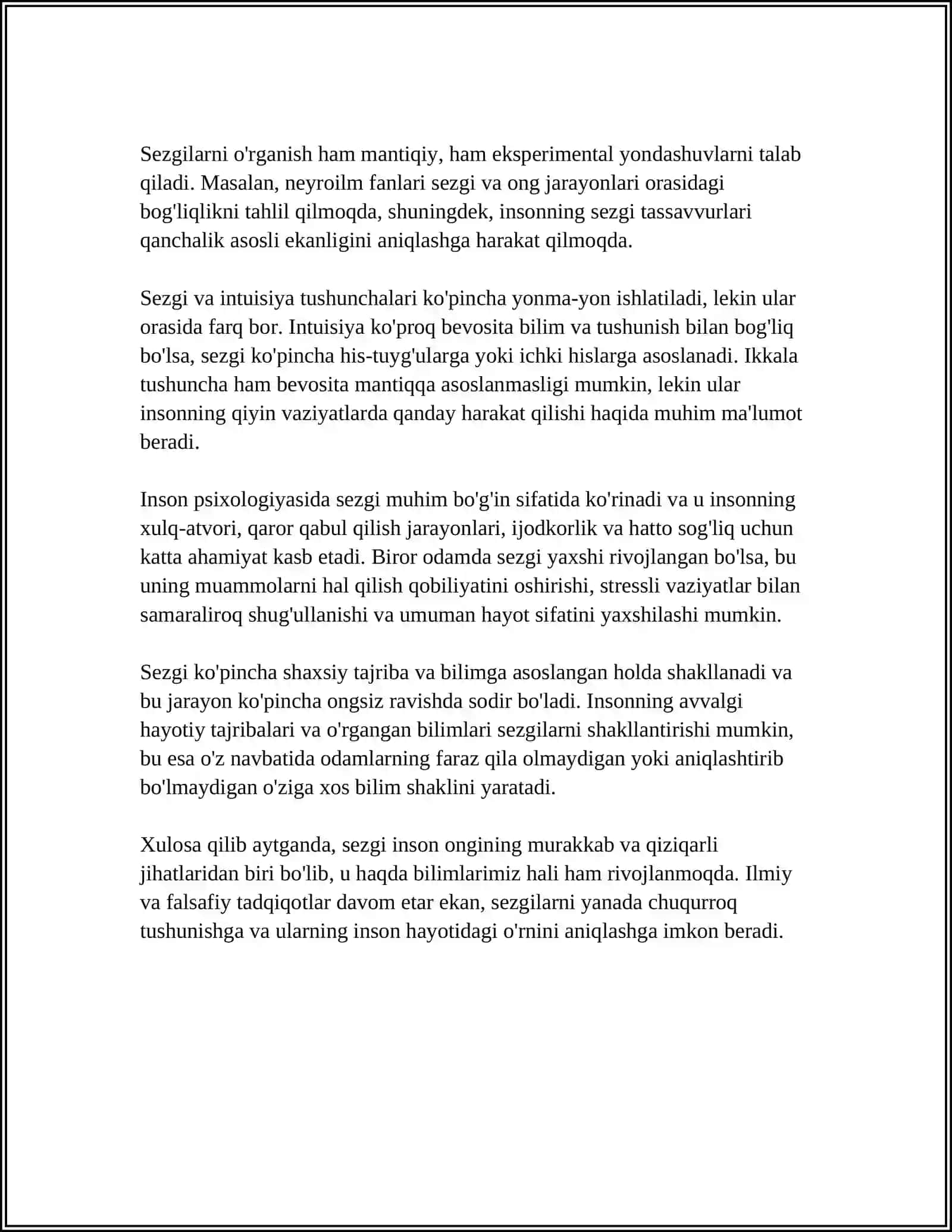 SEZGI HAQIDA TUSHUNCHA( ORBELLI, BERNSHTEYN TOMONIDAN OʼRGANILGAN PROPRIORETSEPTORLARNI KLASSIFIKATSIYALASH) 4