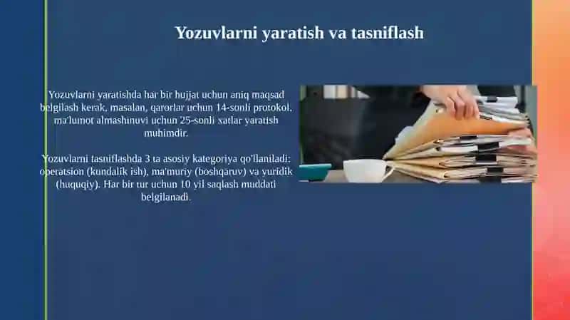 Hujjat turlari va ish yuritish asoslari 4