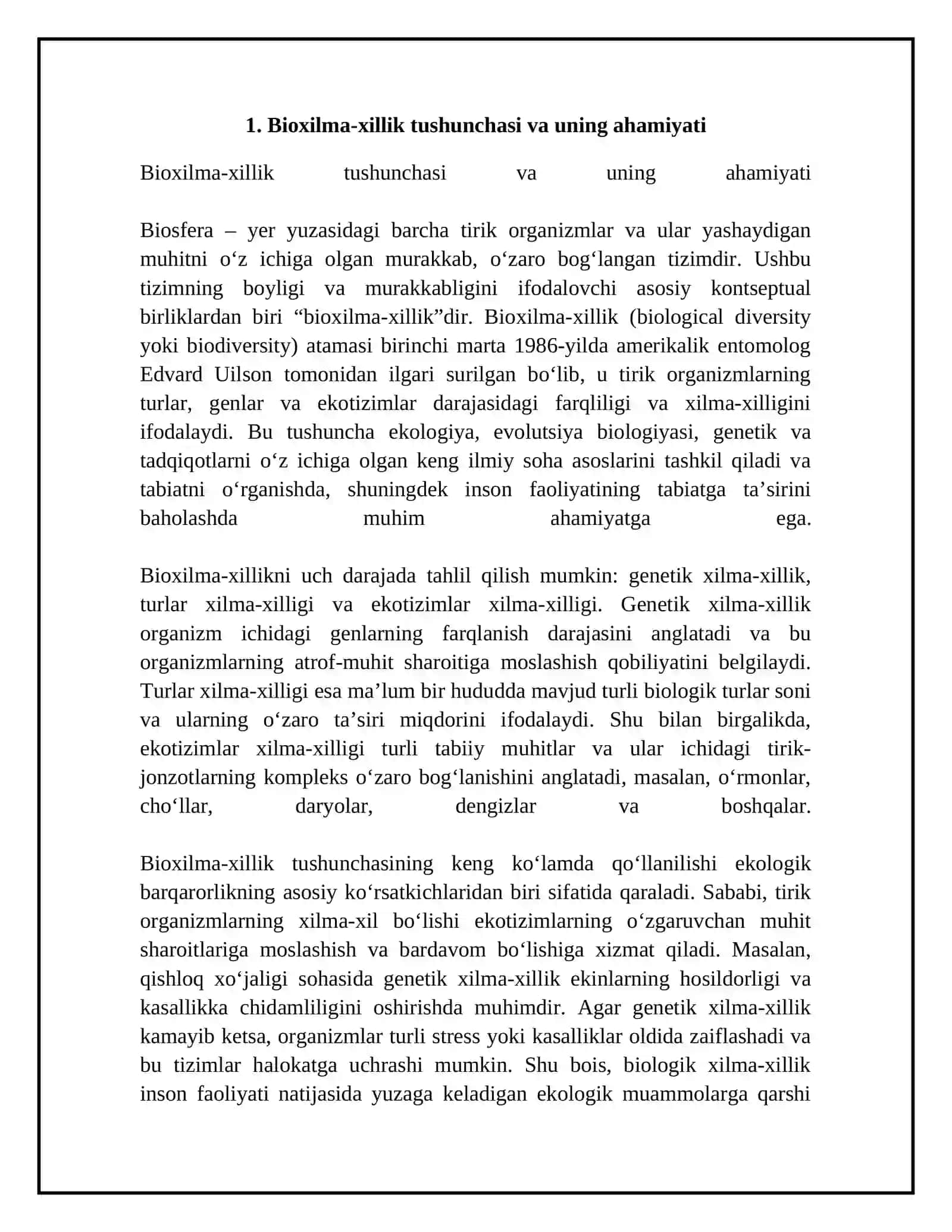 Bioxilma-xillikni muhofaza qilish 4