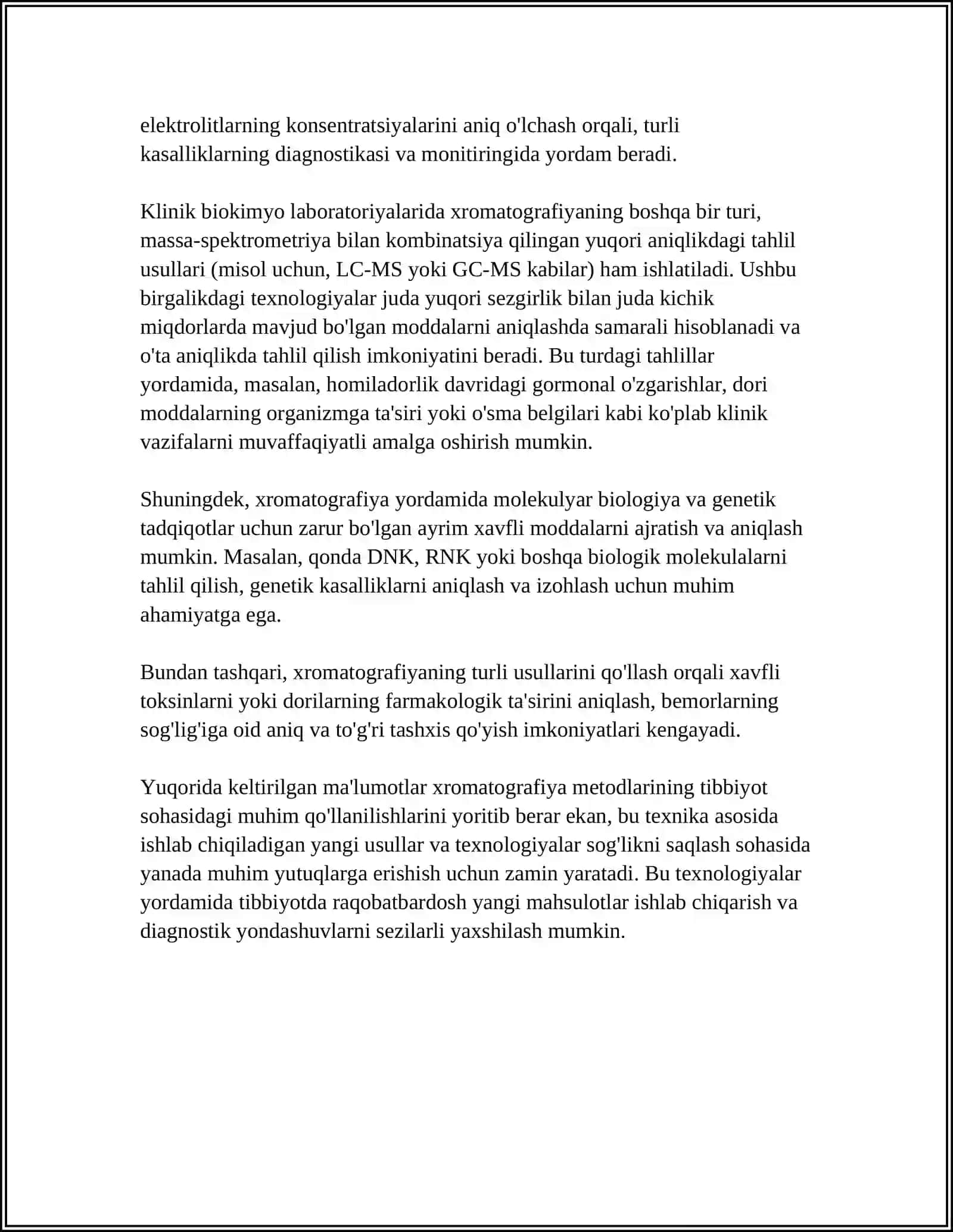 XROMOTOGRAFIYANING YIBBIY IZLANISHLARDAGI IMKONIYATLAR 4