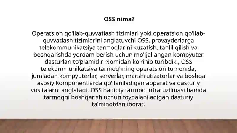 Telekommunikatsiyada OSS va BSS 4