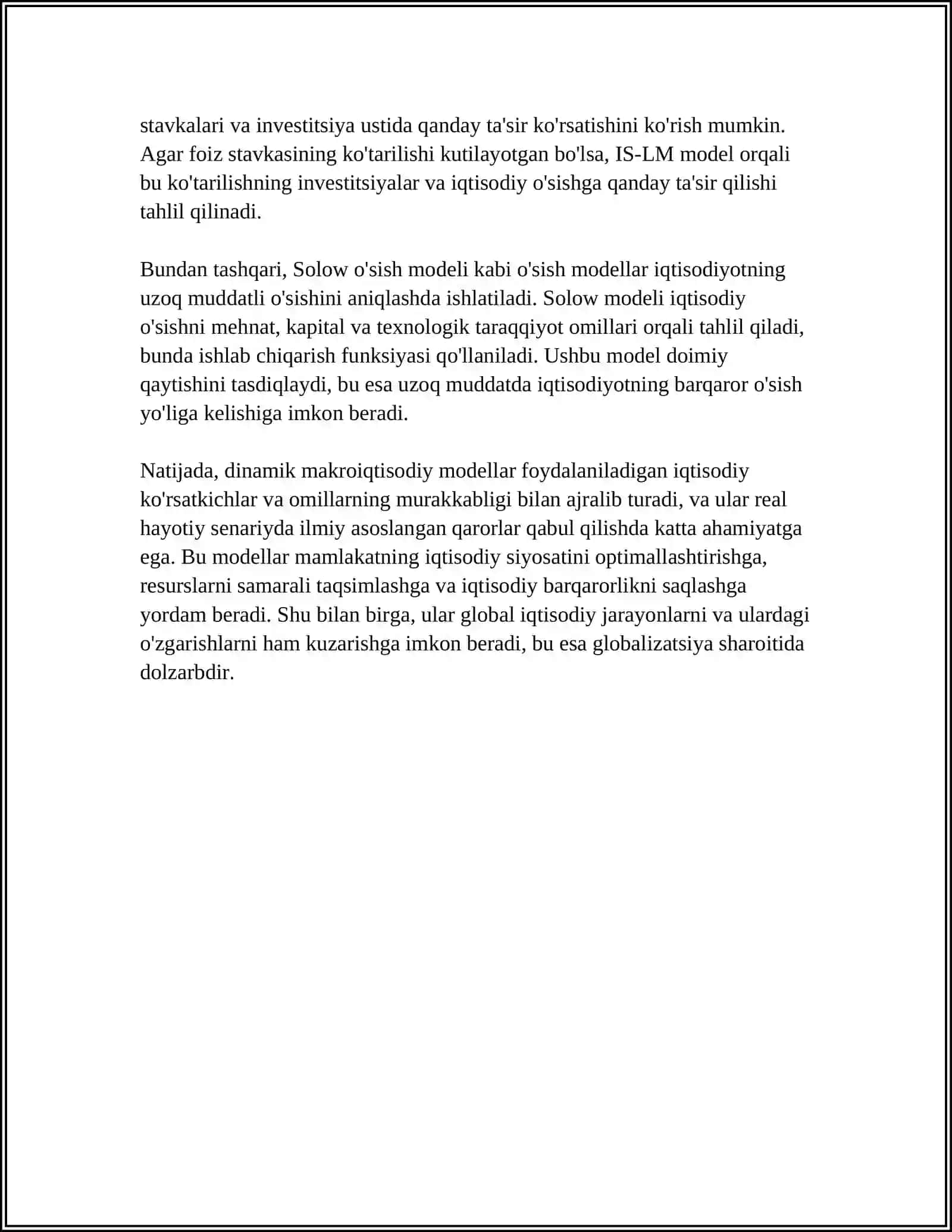 DINAMIK EKONOMETRIK MODELLARDAN FOYDALANISH 4
