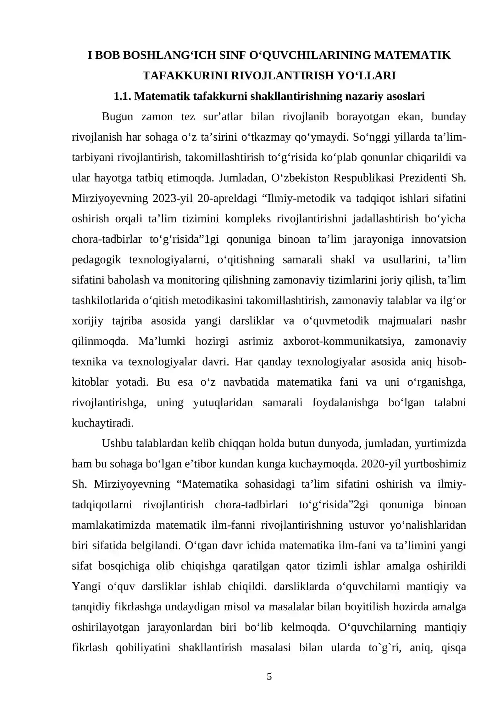Boshlangʻich sinf oʻquvchilarining matematik tafakkurini shakllantirish 4