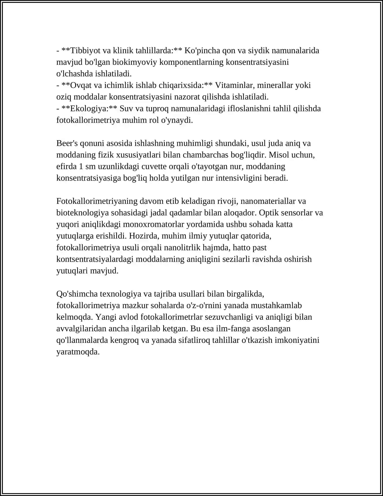 Fotokallorimetriya usuli ahamiyati 4