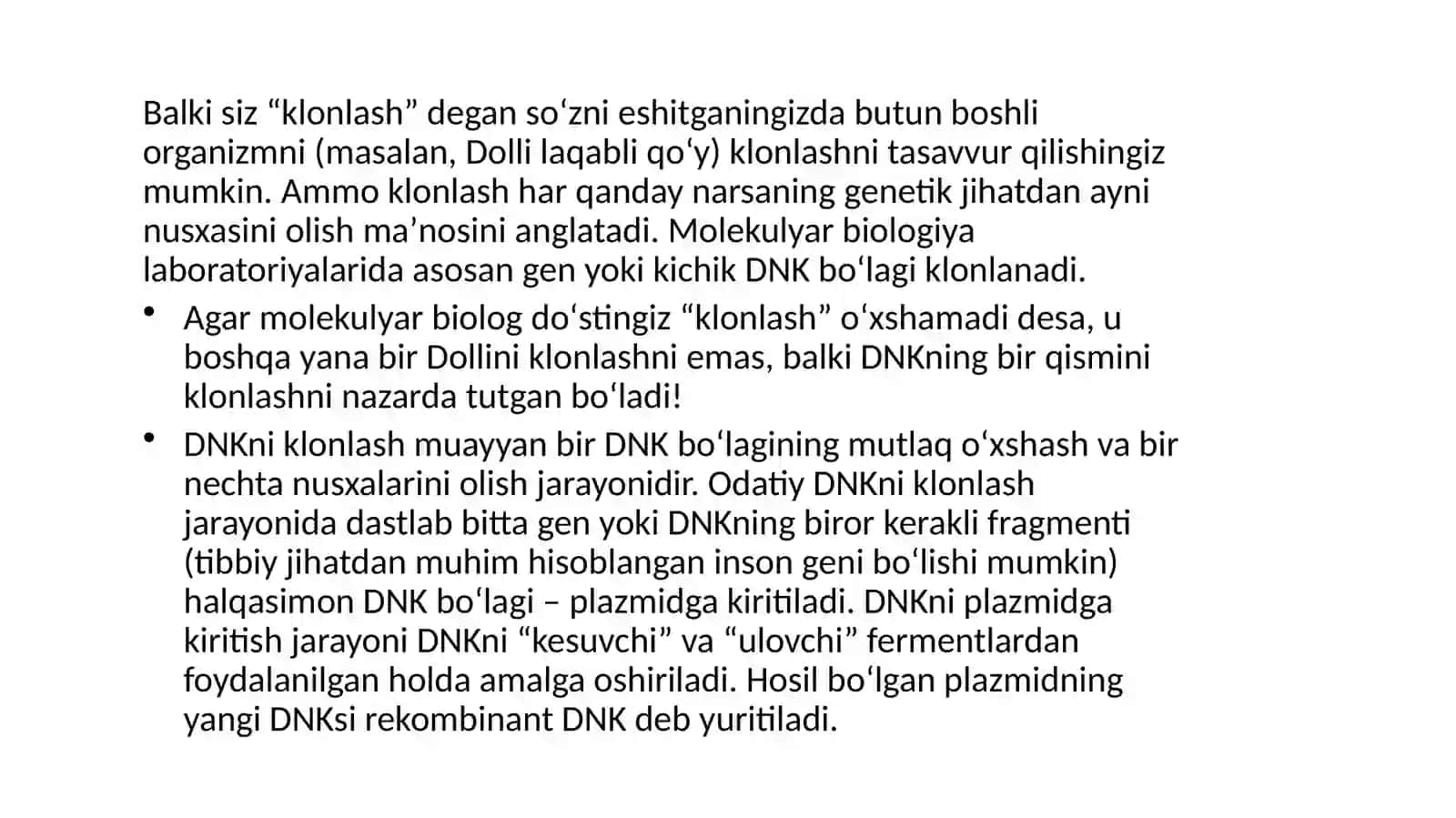 Klonlar. Klonlashtirish va uning klinik ahamiyati 4