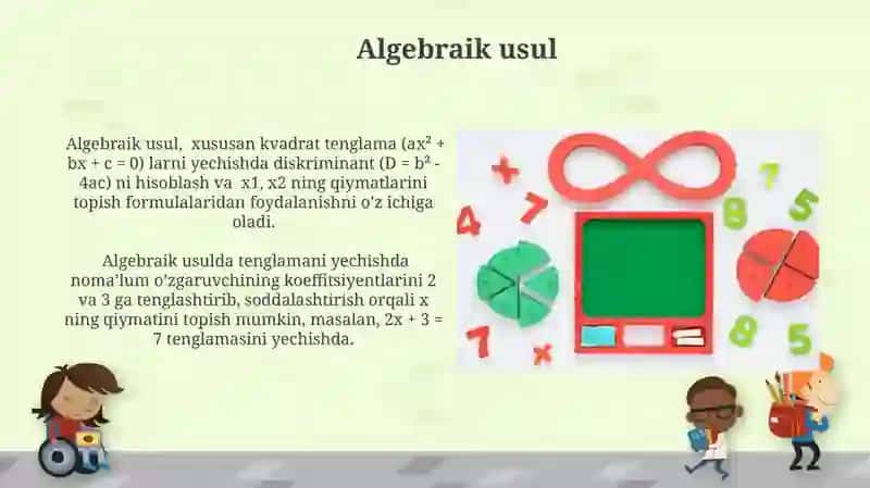 Tenglama va uni yechiga orgatish usullari 4