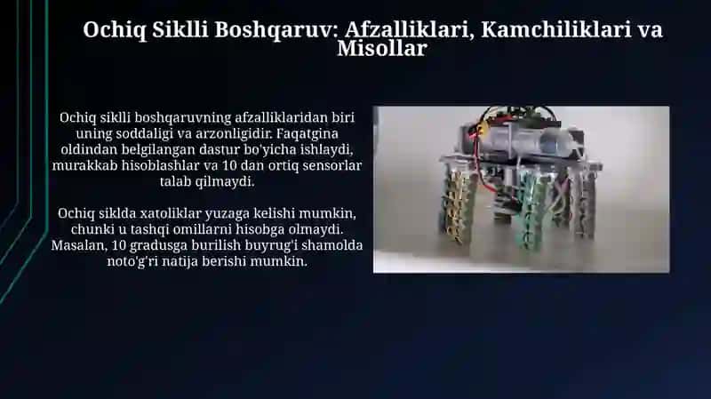 Robotlardagi Boshqaruv Usullari: Ochiq Sikl 4