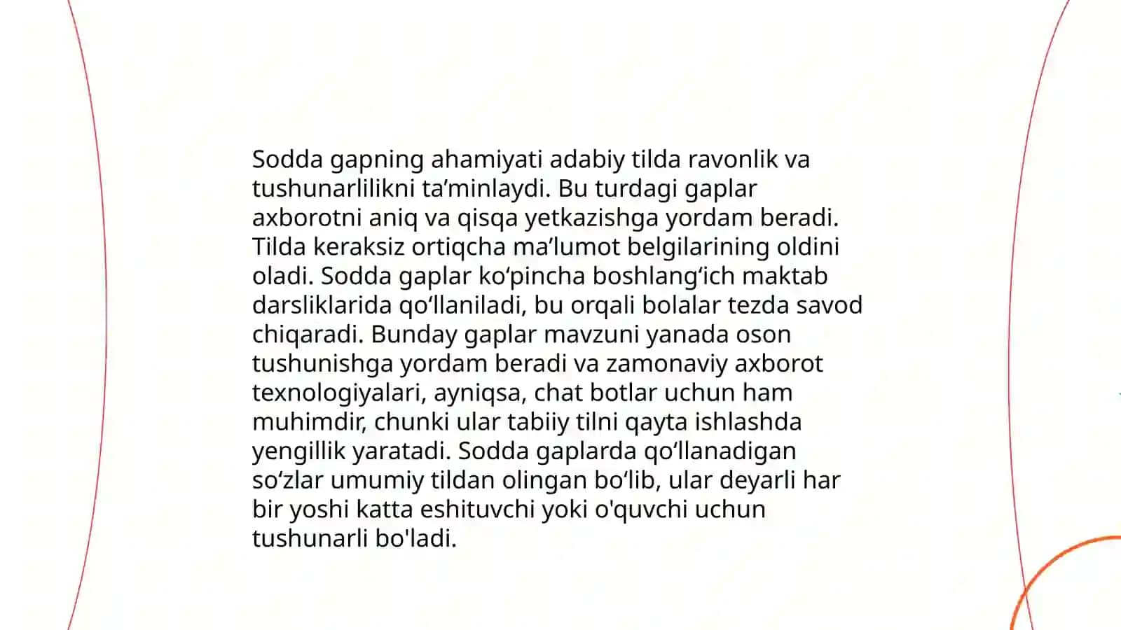 Sodda gapning tarifi va tasnifi 4