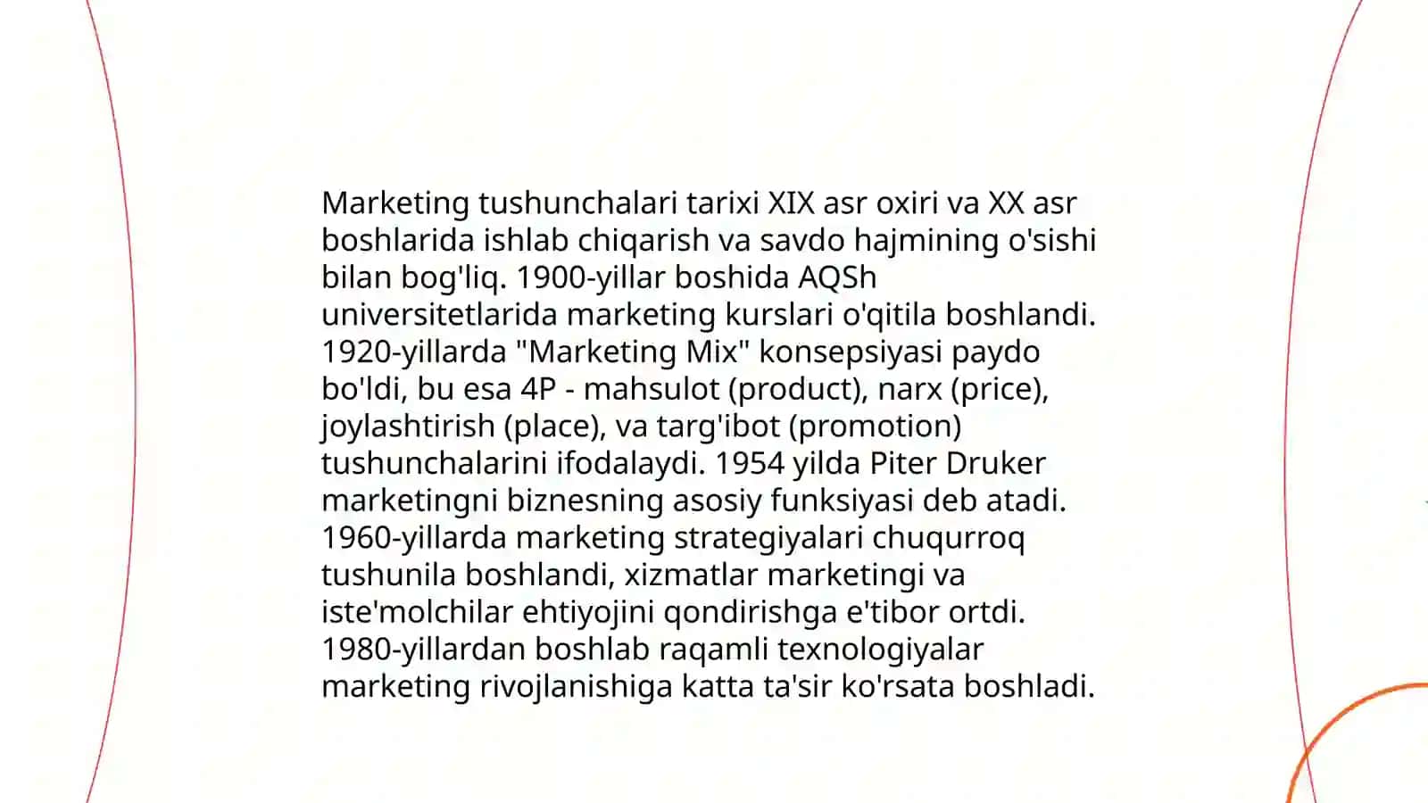 Marketing nazariyasi tushunchasi va uning evolyusiyasi 4