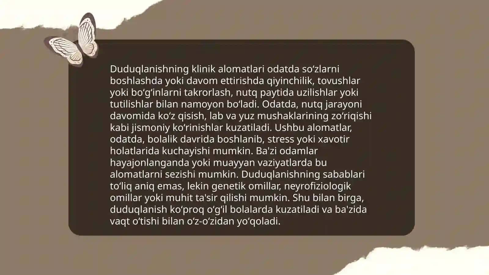 Duduqlanish tashxisini tekshirish va tashxis qoʻyish 4