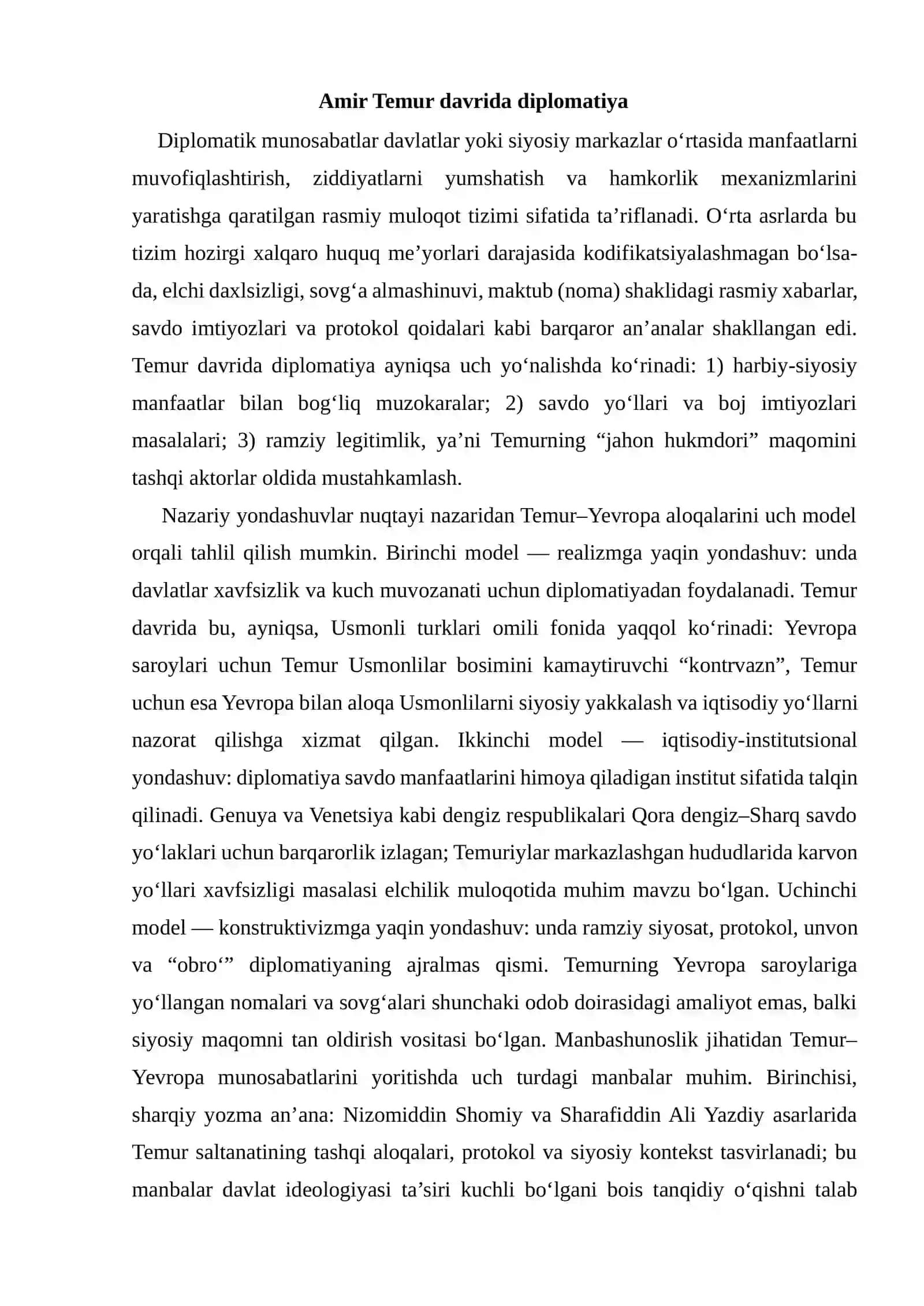 Amir Temur G'arbiy Yevropa davlatlari bilan diplomatik aloqalari 4