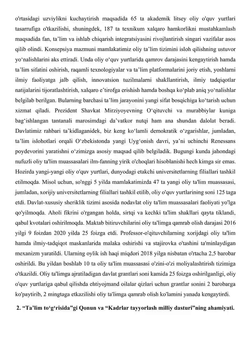 O'zbekistonda ta'lim sohasida amalga oshilayotgan islohotlar 4