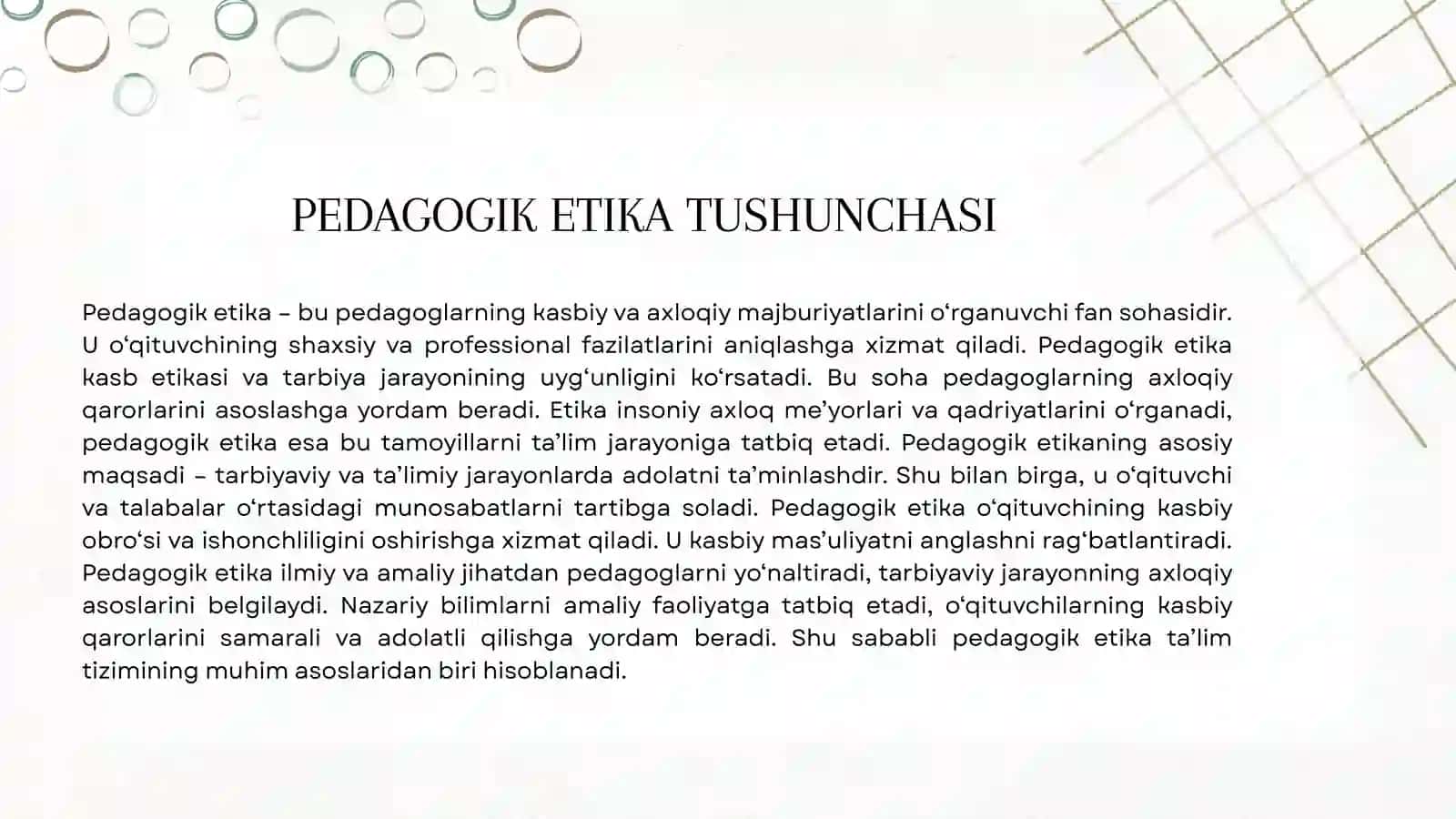 MUTAXASSISLIK FANLARINI O'QITISH METODIKASIDAN TAYYORLAGAN TAQDIMOTI 4